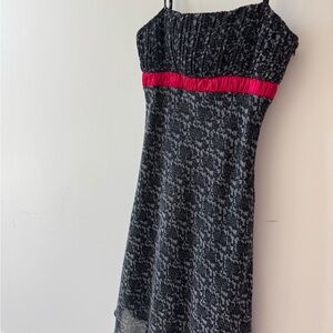 Elegant Black and Pink Lace Dress